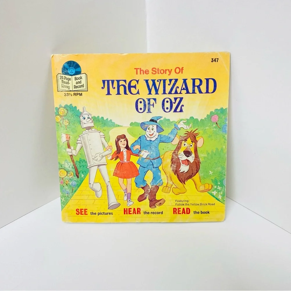 Vintage The Wizard of Oz Book & Vinyl Record See Hear Read Disney 1978 Classic